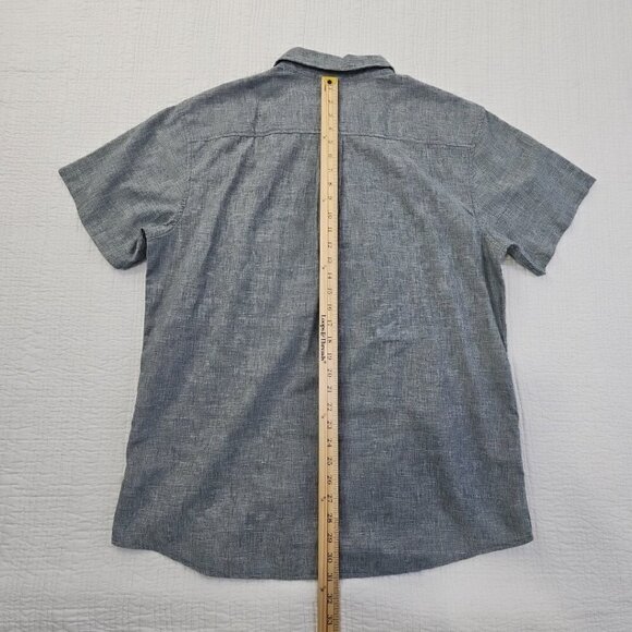 Prana Hemp Shirt Men's XL Gray Performance Stretch Short Sleeve Button Up Pocket - Picture 11 of 12